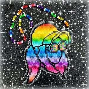 Rezz Rainbow Colors Perler Bead Kandi Necklace